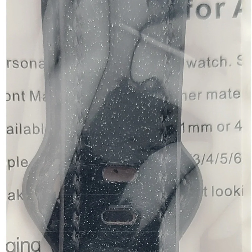 Posh Tech Black Glitter Band for Apple Watch 42 44 45 49mm NEW